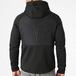 Coupon ⭐ Veste Zippée Capuche Bimatière 0003 Noir de LBO 💯 -France LBO Soldes Boutique lbo 236463 FAB 1070574 0003 20201211T144645 04