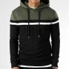Budget 🔔 Sweat Capuche Slim Fit Tricolore 1435 Vert Kaki Noir de LBO 🥰 -France LBO Soldes Boutique lbo 239050 SHALBO 1435 20221003T145801 01