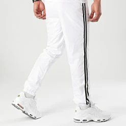 Remise 🥰 Pantalon Jogging A Bandes 0007 Blanc de LBO 🎉 -France LBO Soldes Boutique lbo 239860 FAB 1070574 0007 20210226T142541 03