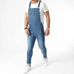 Tout neuf 🔥 Salopette en Jean Slim 1457 Bleu Medium Denim de LBO 🔥 -France LBO Soldes Boutique lbo 241096 FAB SHALBO 1457 20201203T152042 03