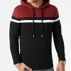 Acheter ✨ Sweat Capuche Tricolore 1432 Bordeaux Noir de LBO ⌛