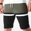 Meilleure vente 🛒 Short Jogging Tricolore 1502 Kaki Blanc Noir de LBO 😍 -France LBO Soldes Boutique lbo 247253 FAB SHALBO 1502 20210219T082811 01