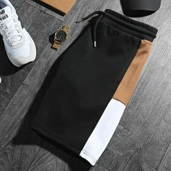 Budget ✔️ Short Jogging A Bandes Poly 1492 Noir Blanc Camel de LBO 🥰 -France LBO Soldes Boutique lbo 248887 FAB SHALBO 1492 20210311T144837 06