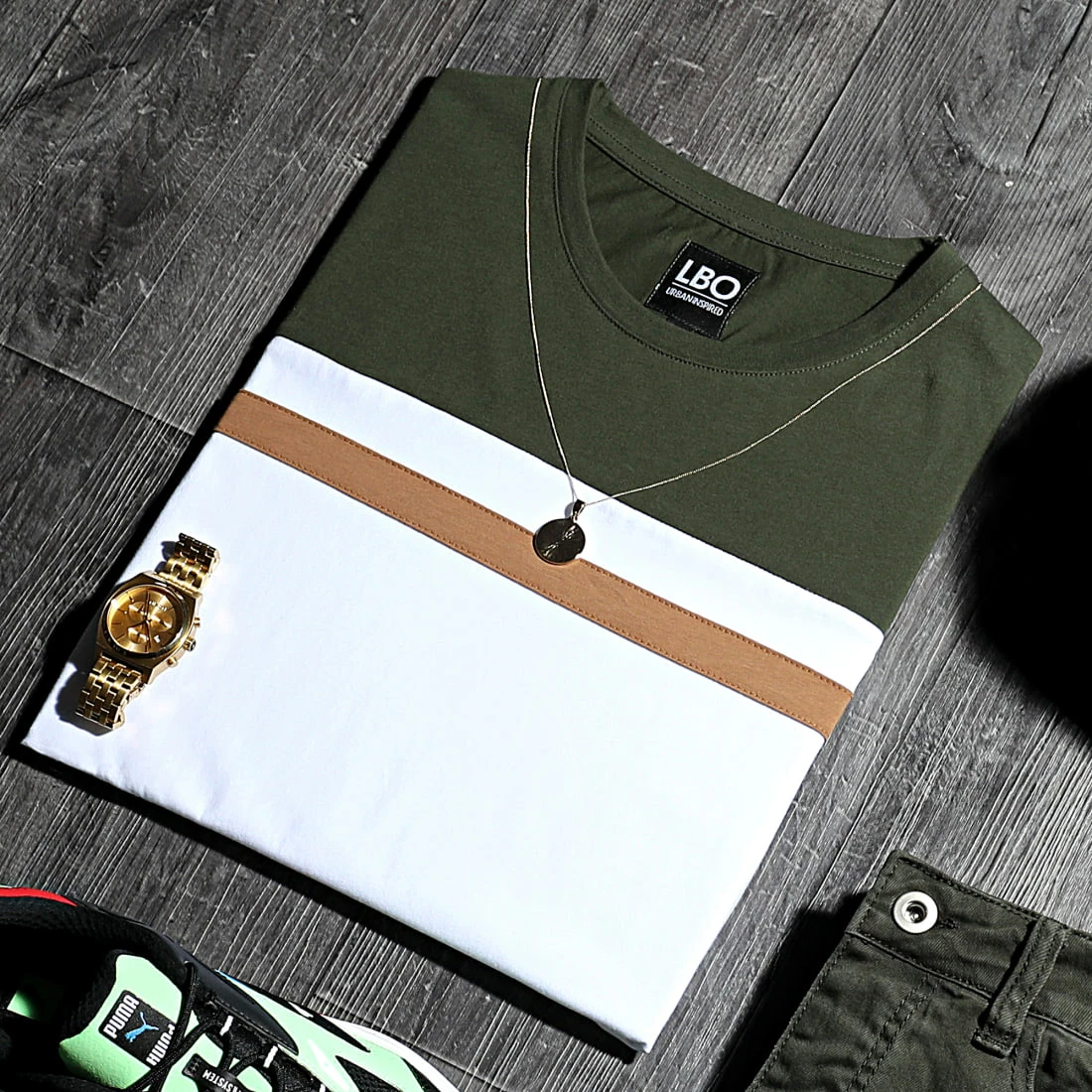 Grosses soldes 🥰 Tee 👕 Shirt Tricolore 1542 Kaki Camel Blanc de LBO 🔔 6 Grosses soldes 🥰 Tee 👕 Shirt Tricolore 1542 Kaki Camel Blanc de LBO 🔔 – Image 4