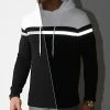 Coupon 🎁 Sweat Capuche Tricolore Bande Reflector 1270 Noir Blanc de LBO ⌛ -France LBO Soldes Boutique lbo 249160 FAB SHALBO 1270 20210312T153520 01