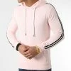 Nouveau 🛒 Sweat Capuche Avec Bandes Noir Blanc 1591 Rose Pale de LBO 🧨