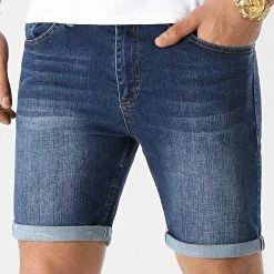 Nouveau ⌛ Short Jean Skinny Fit 1462 Denim Bleu Foncé de LBO ✔️