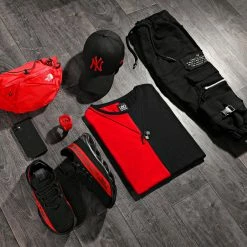 Nouveau 👏 Tee 👕 Shirt Bicolore 1635 Noir Rouge de LBO 👍 -France LBO Soldes Boutique lbo 255626 FAB SHALBO 1635 20210419T151811 05