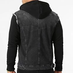 Meilleure vente ✔️ Veste Jean A Capuche 1518 Noir de LBO 🥰 -France LBO Soldes Boutique lbo 256835 FAB SHALBO 1518 20210915T082035 04