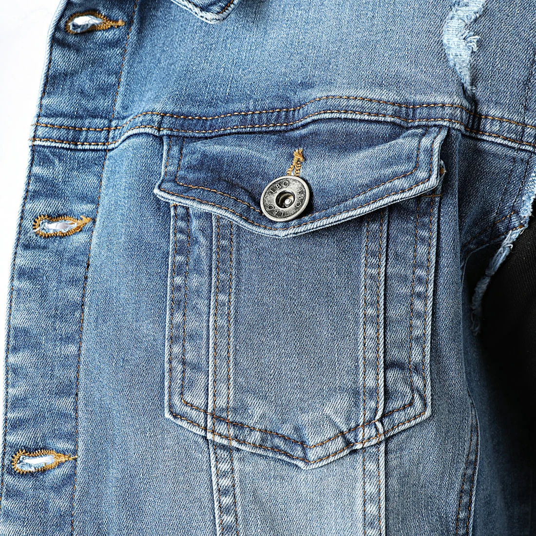Vente flash 🎉 Veste Jean A Capuche 1520 Bleu Denim Noir de LBO 😀 4 Vente flash 🎉 Veste Jean A Capuche 1520 Bleu Denim Noir de LBO 😀 – Image 2