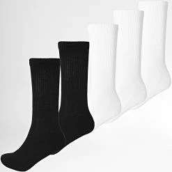 Budget ✨ Lot De 5 Paires De Chaussettes 0006 Noir Blanc de LBO 🎁