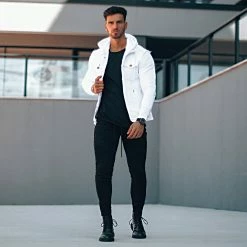 Meilleure vente 🌟 Veste Jean A Capuche 1616 Blanc Denim Blanc de LBO 🧨 -France LBO Soldes Boutique lbo 261267 FAB SHALBO 1616 20211006T082307 06