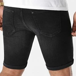 Tout neuf ✨ Short Jean Skinny Fit Avec Dechirures 1466 Denim Noir de LBO 👏 -France LBO Soldes Boutique lbo 261292 FAB SHALBO 1466 20210604T162351 04