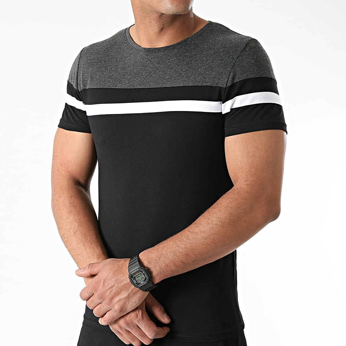 Meilleur prix ⭐ Ensemble Tee 👕 Shirt Pantalon Jogging Tricolore 1754 Noir Gris Anthracite de LBO 🎁 4 Meilleur prix ⭐ Ensemble Tee 👕 Shirt Pantalon Jogging Tricolore 1754 Noir Gris Anthracite de LBO 🎁 – Image 2