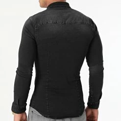 Offres 😀 Chemise Jean Manches Longues Slim Fit Jean 868 Noir Denim de LBO 👏 -France LBO Soldes Boutique lbo 265054 FAB SHALBO 868 20210910T140718 03