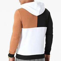 Le moins cher ✔️ Sweat Capuche Colorblock 1715 Noir Blanc Camel de LBO 😍 -France LBO Soldes Boutique lbo 265060 FAB SHALBO 1715 20210618T073940 04