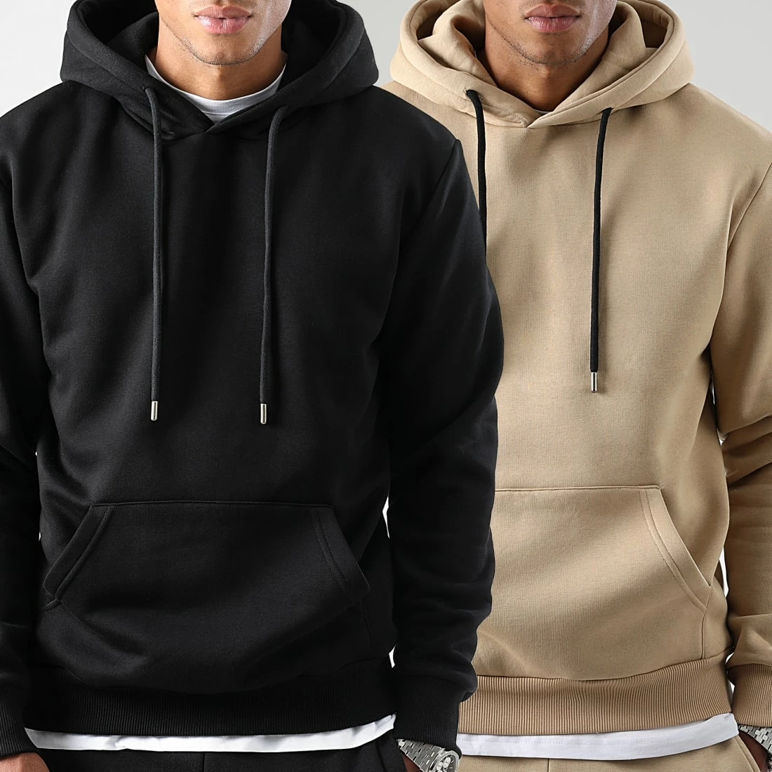 Le moins cher 🤩 Lot de 2 Sweats Capuche 1768 Beige Noir de LBO 😉 3 Le moins cher 🤩 Lot de 2 Sweats Capuche 1768 Beige Noir de LBO 😉