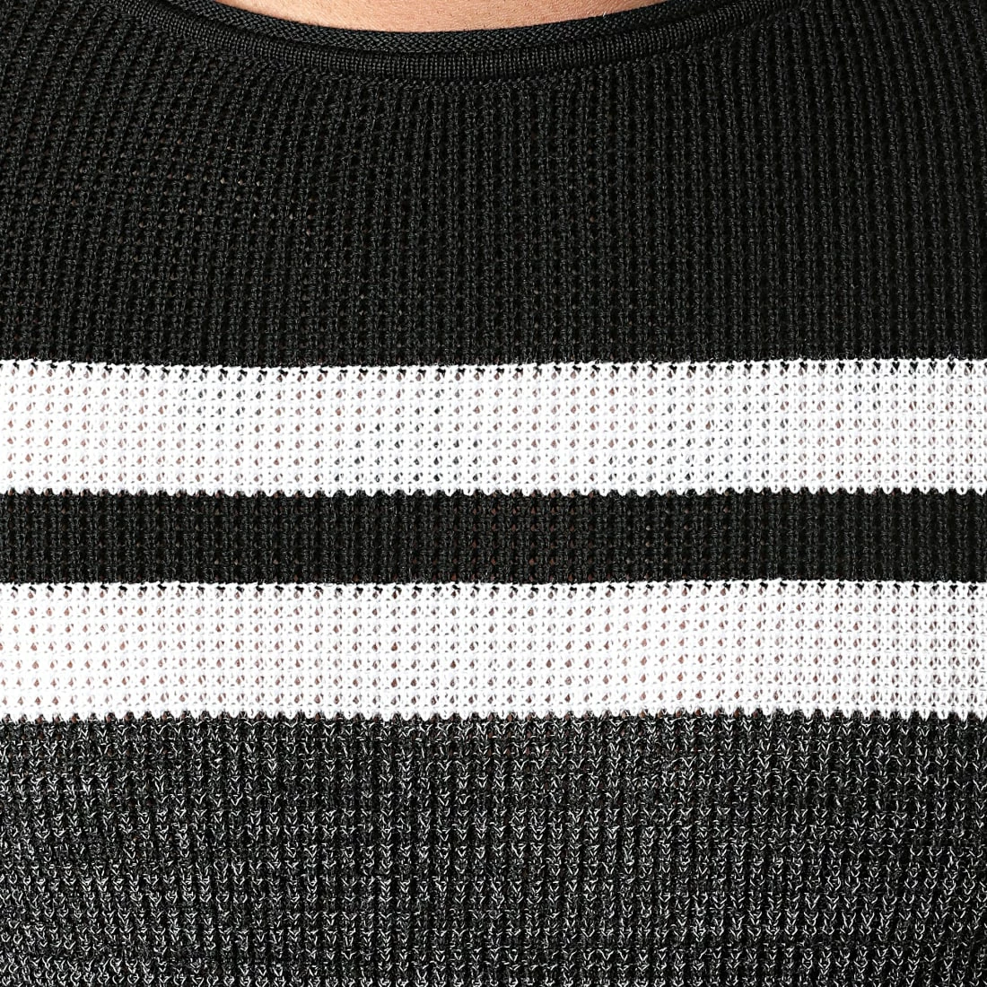 Meilleure vente 👍 Pull Tricolore 0076 Noir Blanc Gris de LBO 🧨 4 Meilleure vente 👍 Pull Tricolore 0076 Noir Blanc Gris de LBO 🧨 – Image 2