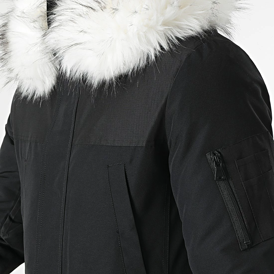 Offres 🎁 Parka Tech Premium Avec Fourrure Blanche 0024 Noir de LBO 🔔 4 Offres 🎁 Parka Tech Premium Avec Fourrure Blanche 0024 Noir de LBO 🔔 – Image 2