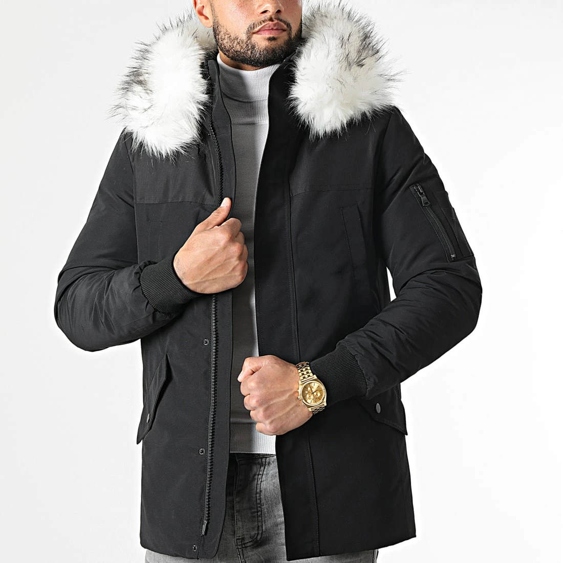 Offres 🎁 Parka Tech Premium Avec Fourrure Blanche 0024 Noir de LBO 🔔 3 Offres 🎁 Parka Tech Premium Avec Fourrure Blanche 0024 Noir de LBO 🔔