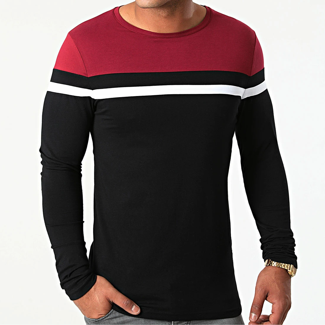 Grosses soldes 🎁 Tee 👚 Shirt Manches Longues Tricolore 1815 Bordeaux Blanc Noir de LBO 👏 3 Grosses soldes 🎁 Tee 👚 Shirt Manches Longues Tricolore 1815 Bordeaux Blanc Noir de LBO 👏