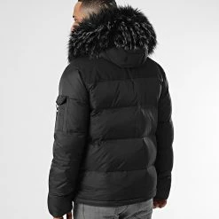 Promo 🌟 Doudoune Capuche Tech Puffer Avec Fourrure Noir Melange 0019 Noir de LBO 😀 -France LBO Soldes Boutique lbo 269121 FAB LBO 1070510 0019 20211117T112624 04