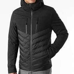 Nouveau 💯 Doudoune Capuche Tech Fitted 0021 Noir de LBO 🎉