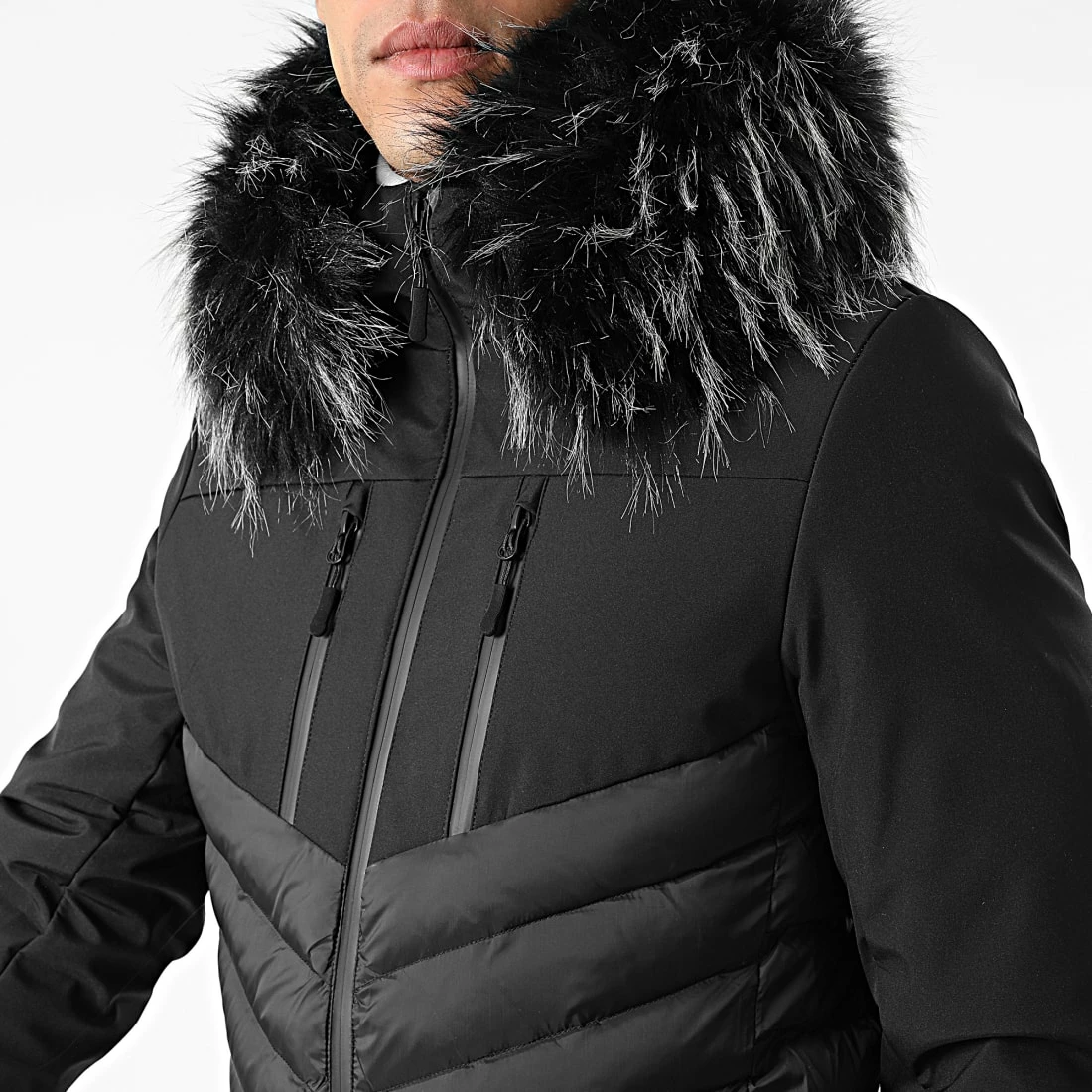 Offres 😉 Doudoune Capuche Tech Fitted Avec Fourrure Noir Melange 0028 Noir de LBO ⌛ 4 Offres 😉 Doudoune Capuche Tech Fitted Avec Fourrure Noir Melange 0028 Noir de LBO ⌛ – Image 2