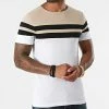 Offres ✨ Tee 👚 Shirt Tricolore 1717 Beige Noir Blanc de LBO ⭐