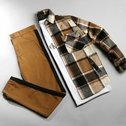 Meilleur prix ⭐ Pantalon Chino Skinny Avec Bande 1777 Camel de LBO ✔️ -France LBO Soldes Boutique lbo 269495 FAB SHALBO 1777 20210921T094140 05