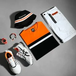 Grosses soldes 🔥 Tee 👚 Shirt Tricolore 1633 Noir Orange de LBO 🎁 -France LBO Soldes Boutique lbo 270334 FAB SHALBO 1633 20210716T081652 03