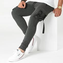 Vente flash ✨ Pantalon Jogging Cargo 1772 Gris Anthracite Chiné de LBO ⭐ -France LBO Soldes Boutique lbo 271048 FAB SHALBO 1772 20210719T152517 03