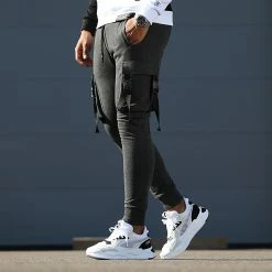 Vente flash ✨ Pantalon Jogging Cargo 1772 Gris Anthracite Chiné de LBO ⭐ -France LBO Soldes Boutique lbo 271048 FAB SHALBO 1772 20210907T153423 05