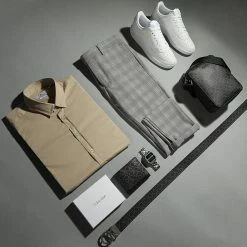 De gros 🎁 Chemise Manches Longues Slim Fit 1844 Beige de LBO 🤩 -France LBO Soldes Boutique lbo 271591 FAB SHALBO 1844 20210804T145121 44