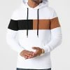 Le moins cher 🌟 Sweat Capuche Bande Bicolore 1793 Blanc de LBO 🤩 -France LBO Soldes Boutique lbo 274281 FAB SHALBO 1793 20211006T102733 01