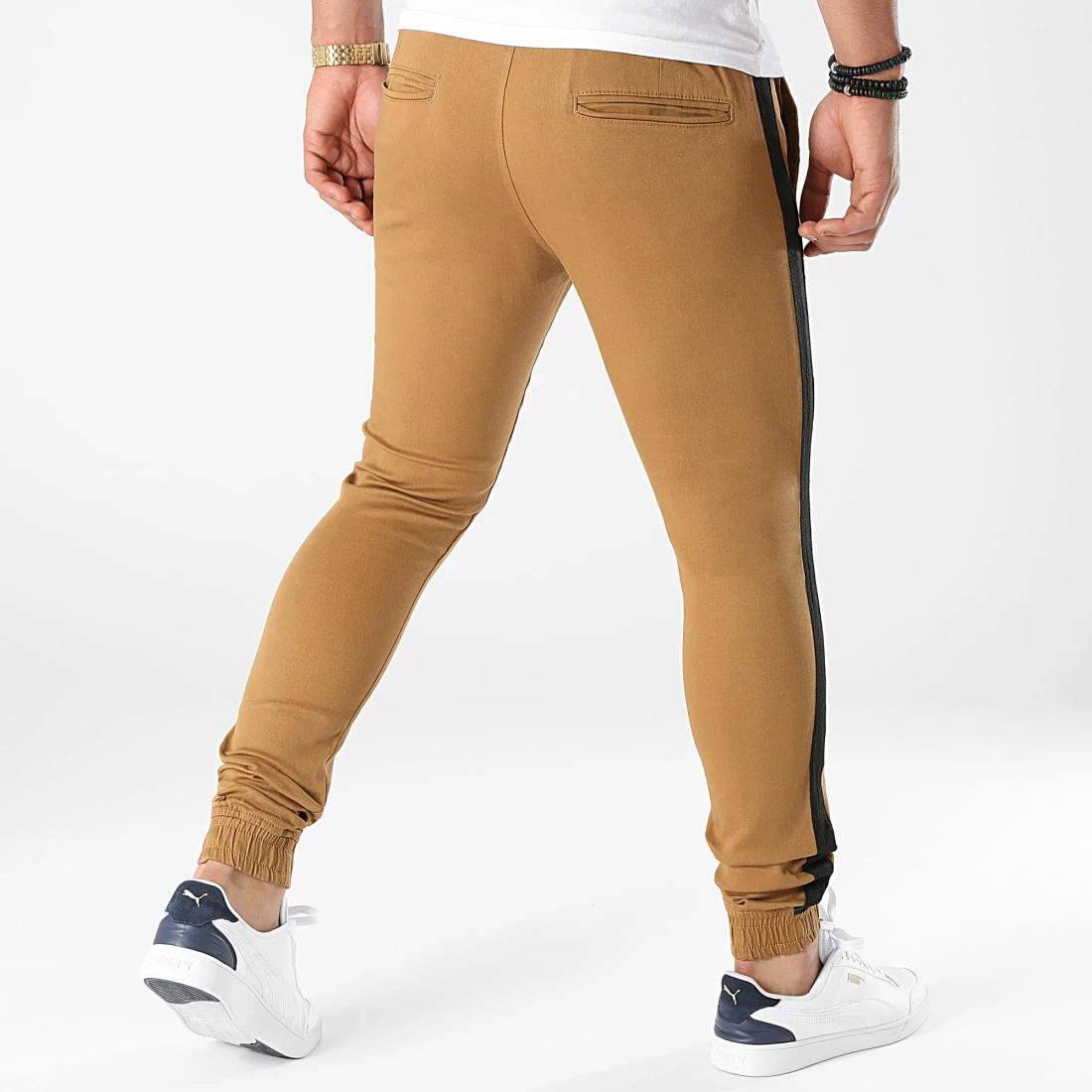 Remise 🎉 Jogger Pant Super Skinny A Bandes 1911 Camel de LBO 🎉 6 Remise 🎉 Jogger Pant Super Skinny A Bandes 1911 Camel de LBO 🎉 – Image 4