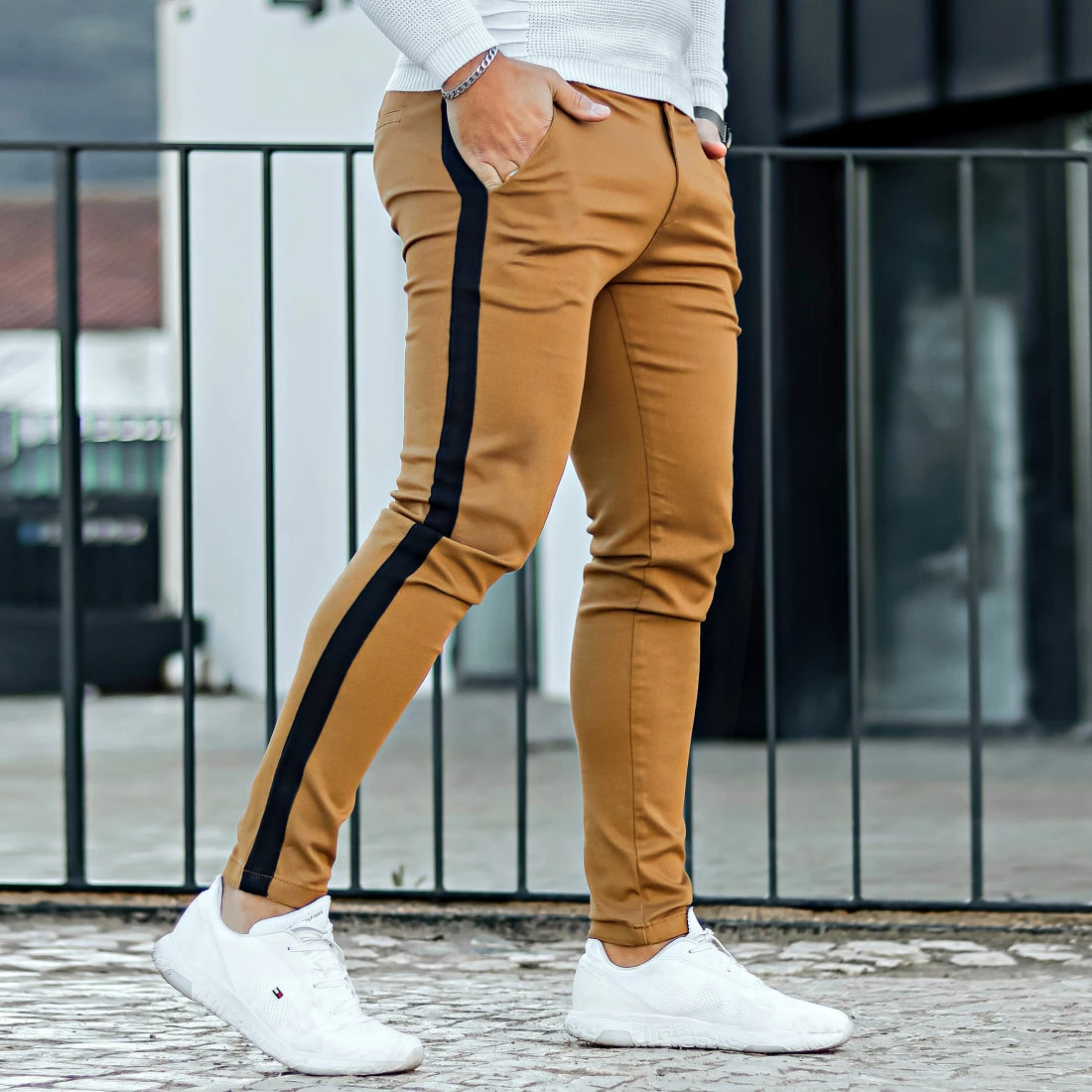 Remise 🎉 Jogger Pant Super Skinny A Bandes 1911 Camel de LBO 🎉 8 Remise 🎉 Jogger Pant Super Skinny A Bandes 1911 Camel de LBO 🎉 – Image 6