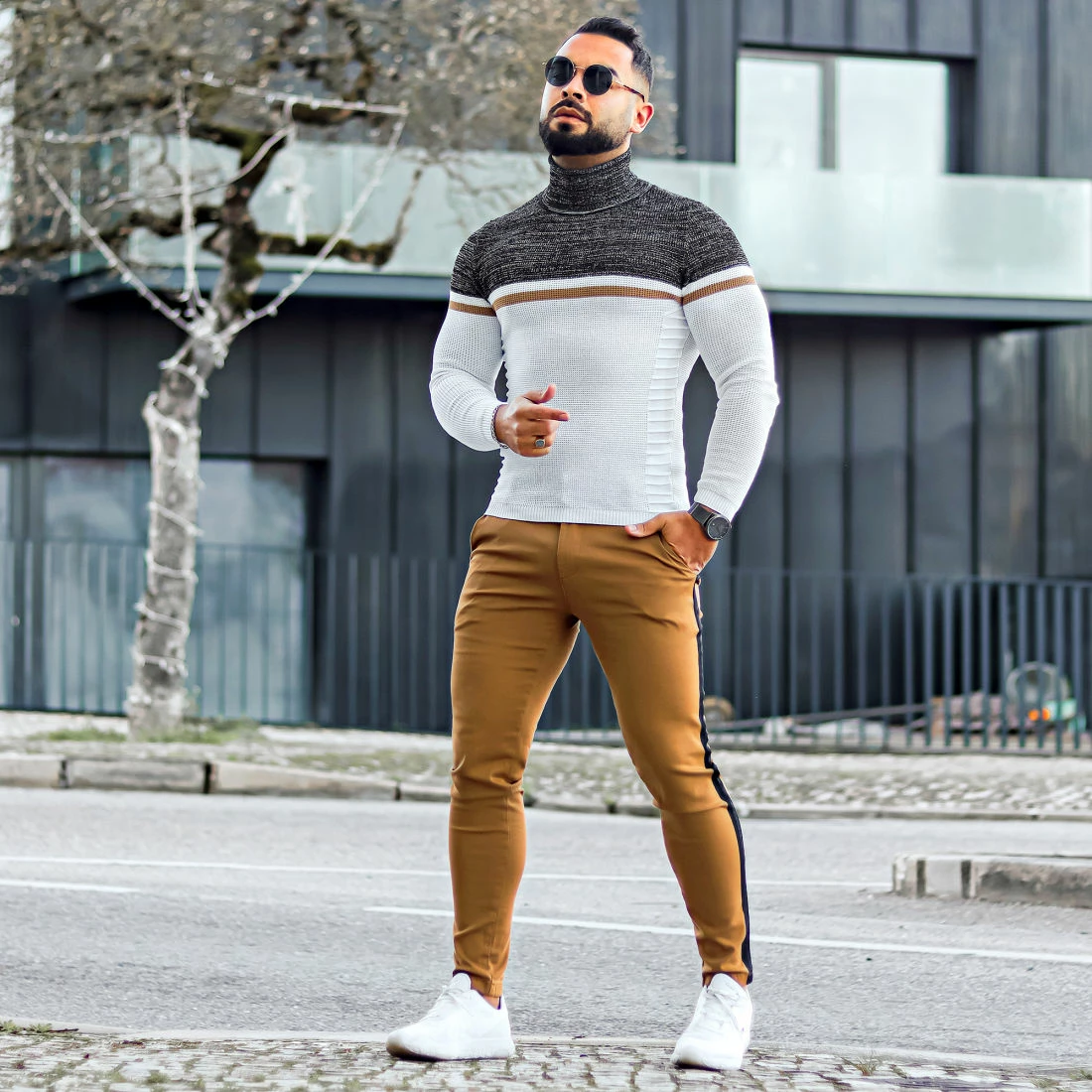 Remise 🎉 Jogger Pant Super Skinny A Bandes 1911 Camel de LBO 🎉 9 Remise 🎉 Jogger Pant Super Skinny A Bandes 1911 Camel de LBO 🎉 – Image 7