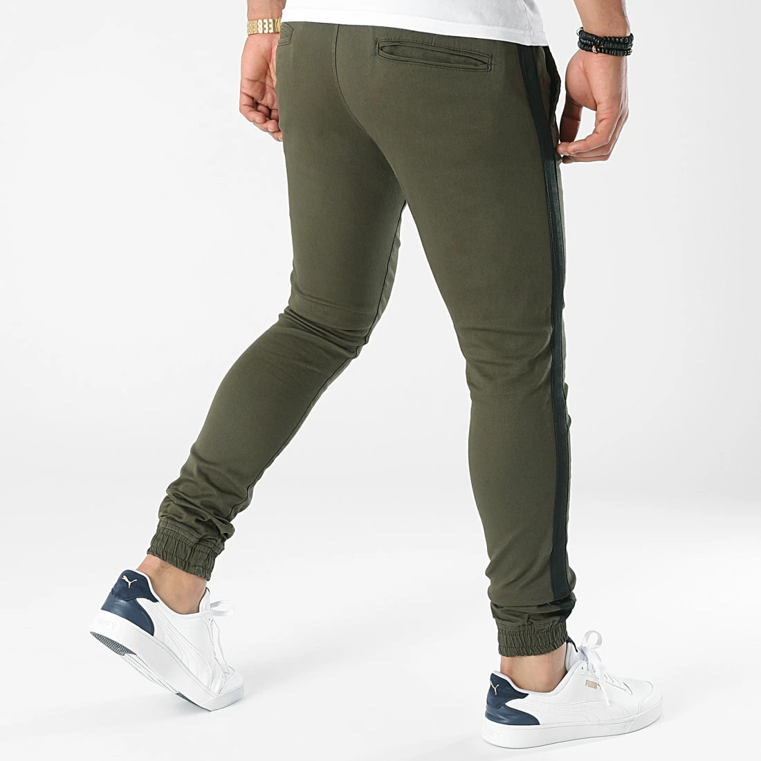 Meilleure affaire 🔔 Jogger Pant Super Skinny A Bandes 1912 Vert Kaki de LBO ✨ 6 Meilleure affaire 🔔 Jogger Pant Super Skinny A Bandes 1912 Vert Kaki de LBO ✨ – Image 4