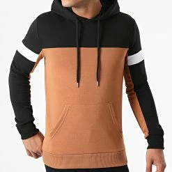 Nouveau ❤️ Sweat Capuche Tricolore 1952 Noir Blanc Camel de LBO 🎁 -France LBO Soldes Boutique lbo 277032 FAB SHALBO 1952 20210903T144321 01