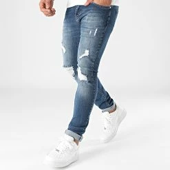 De gros 👍 Jean Slim Fit Avec Déchirures 1865 Bleu Denim de LBO 🥰 -France LBO Soldes Boutique lbo 277036 FAB SHALBO 1865 20210910T153324 03