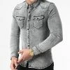 Promo 🔥 Chemise Jean Manches Longues 867 Gris Denim de LBO 👍