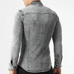 Promo 🔥 Chemise Jean Manches Longues 867 Gris Denim de LBO 👍 -France LBO Soldes Boutique lbo 277467 FAB SHALBO 867 20220304T082755 04