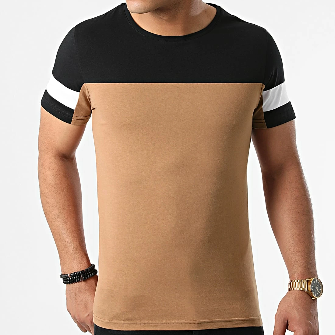 Meilleure affaire 🌟 Tee 👚 Shirt Tricolore Avec Bandes 1948 Camel Noir de LBO 😍 3 Meilleure affaire 🌟 Tee 👚 Shirt Tricolore Avec Bandes 1948 Camel Noir de LBO 😍