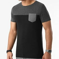 Offres ❤️ Tee 👕 Shirt Poche 1977 Noir Gris Anthracite de LBO 🤩