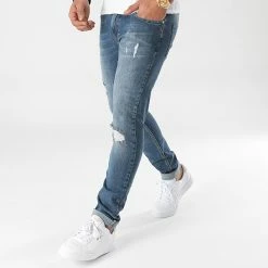 Coupon ❤️ Jean Slim Fit Avec Déchirures 1985 Bleu Denim de LBO ✨ -France LBO Soldes Boutique lbo 280244 FAB SHALBO 1985 20211001T154034 03