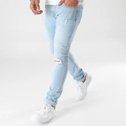 Tout neuf ❤️ Jean Slim Fit Avec Déchirures 1987 Denim Bleu Clair de LBO ✔️ -France LBO Soldes Boutique lbo 280247 FAB SHALBO 1987 20211001T154015 03