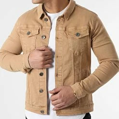 Nouveau 😍 Veste Jean 1538 Denim Camel de LBO 🔔 -France LBO Soldes Boutique lbo 283212 FAB SHALBO 1538 20220225T153116 03