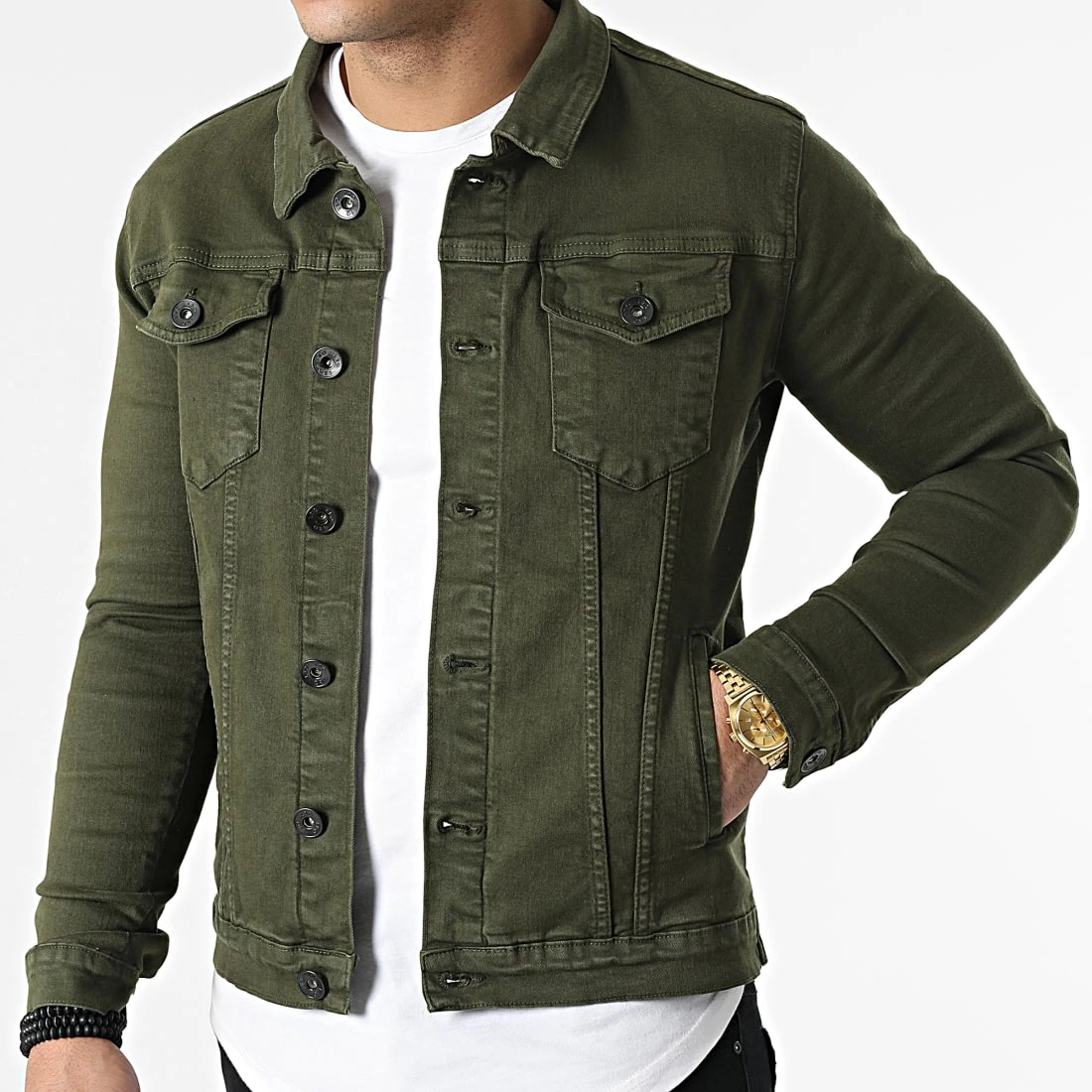 Nouveau 👏 Veste Jean Slim Fit 1539 Denim Khaki de LBO 🥰 3 Nouveau 👏 Veste Jean Slim Fit 1539 Denim Khaki de LBO 🥰