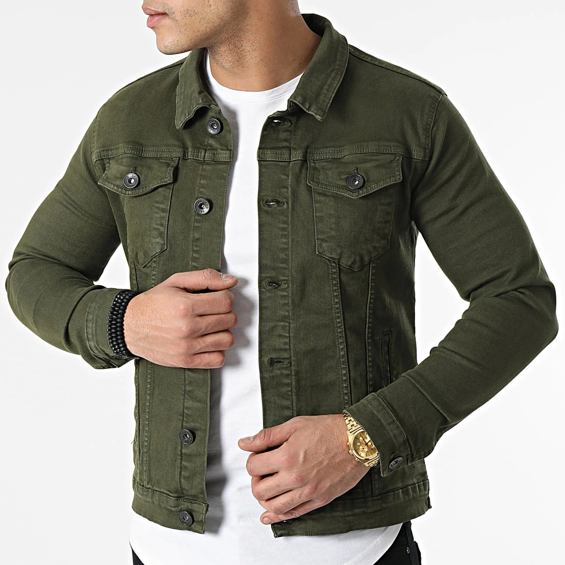 Nouveau 👏 Veste Jean Slim Fit 1539 Denim Khaki de LBO 🥰 5 Nouveau 👏 Veste Jean Slim Fit 1539 Denim Khaki de LBO 🥰 – Image 3